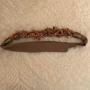 Vintage Carolyn Tanner beaded rope Velcro belt
